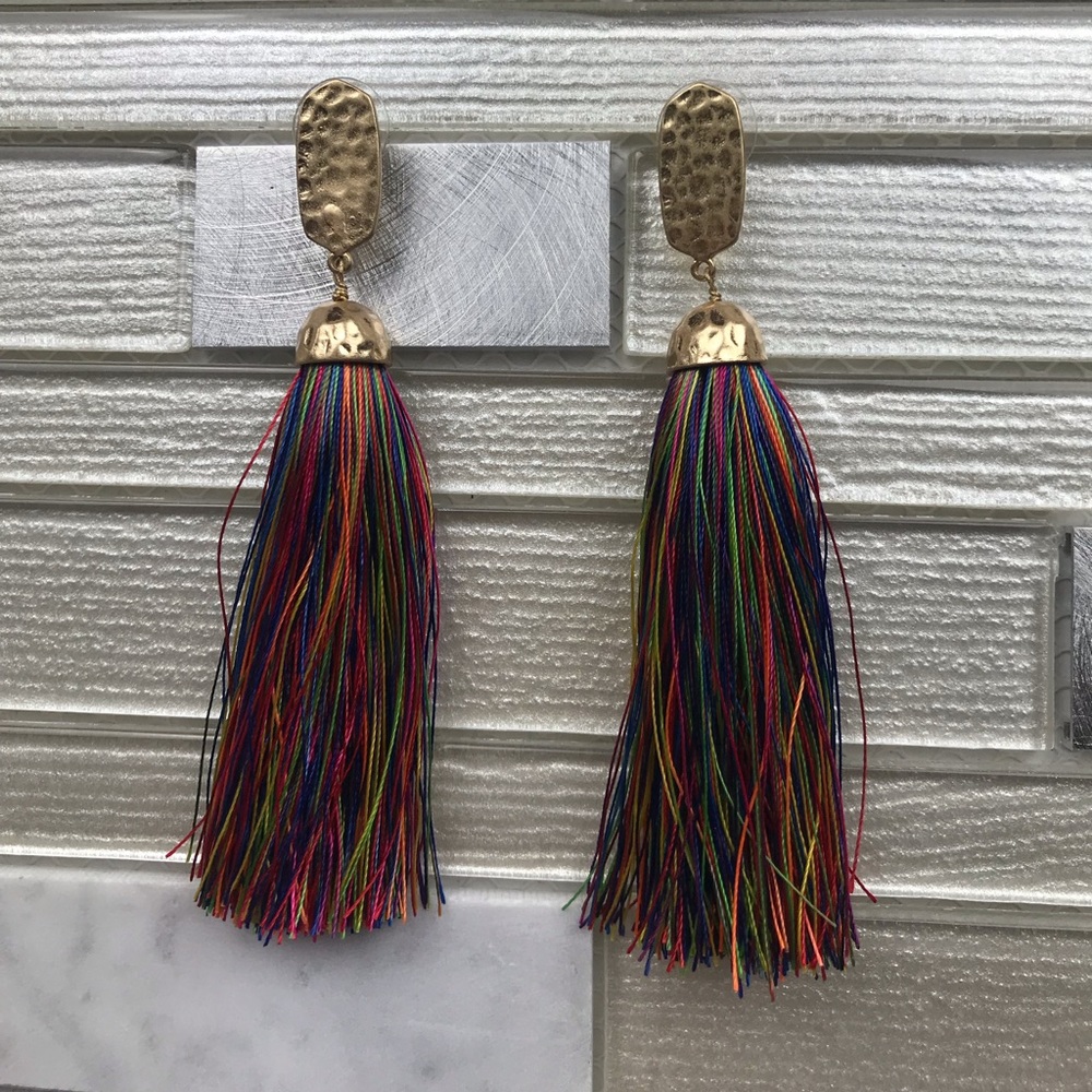 Rainbow Tassel Earrings